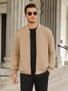 Foto 3 | Foto 3 | Chaqueta Hardaddy Ligera Con Textura Bomber Casual Caqui Para Hombre - Venta Internacional.