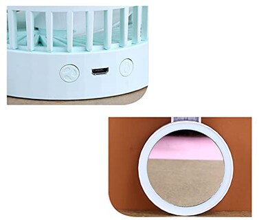Foto 3 | Foto 3 | Espejo Cosmético Con Ventilador Pequeño Y Ligero Ventilador De Bolsillo Plegable - Venta Internacional.