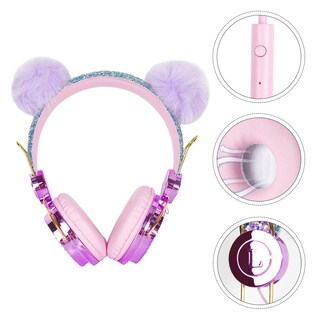 Foto 3 | Foto 3 | Auriculares Heallily Para Niños Para Colocar Sobre Las Orejas Con Micrófono Color Morado - Venta Internacional.