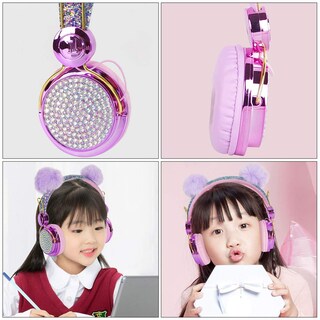 Foto 5 | Foto 5 | Auriculares Heallily Para Niños Para Colocar Sobre Las Orejas Con Micrófono Color Morado - Venta Internacional.