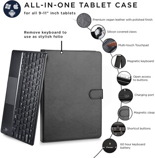 Foto 5 | Foto 5 | Funda Tipo Libro Con Teclado Y Ratón Con Panel Táctil Para Tabletas De 7 A 8 Pulgadas - Venta Internacional.