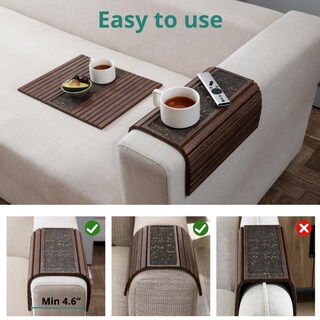 Foto 6 | Foto 6 | Bandeja Para Sofá Detor Bamboo Cocoa Con Almohadilla De Corcho Antideslizante 42 X 33 Cm - Venta Internacional.
