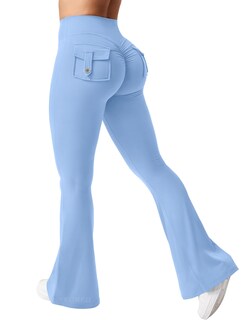 Foto 1 | Foto 1 | Leggins Yeoreo Brittany Flare Con Bolsillos Para Mujer  Color Azul Claro  Talla Xs - Venta Internacional.