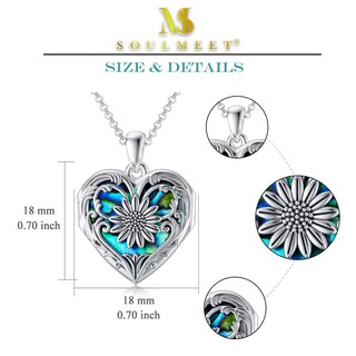 Foto 5 | Foto 5 | Collar Con Medallón Soulmeet Con Forma De Corazón De Girasol Y Abulón (3 Imágenes) - Venta Internacional.