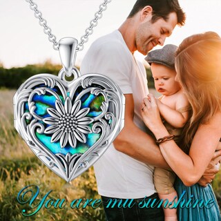Foto 6 | Foto 6 | Collar Con Medallón Soulmeet Con Forma De Corazón De Girasol Y Abulón (3 Imágenes) - Venta Internacional.