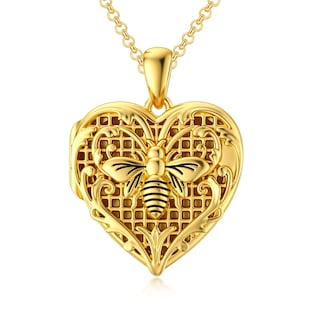Foto 1 | Foto 1 | Collar Soulmeet En Forma De Corazón En Forma De Panal De Plata Chapada En Oro De 18 Quilates - Venta Internacional.