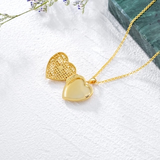 Foto 3 | Foto 3 | Collar Soulmeet En Forma De Corazón En Forma De Panal De Plata Chapada En Oro De 18 Quilates - Venta Internacional.