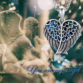 Foto 6 | Foto 6 | Collar Soulmeet De Plata De Ley Con Medallón En Forma De Corazón Y Alas De Ángel - Venta Internacional.