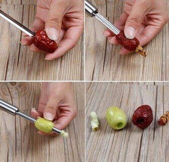 Foto 6 | Foto 6 | Descorazonador Woiwo De Acero Inoxidable Fruit Corer Descorazonador De Espino Blanco Dátil Rojo - Venta Internacional.