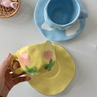 Foto 5 | Foto 5 | Juego De Tazas De Café Disoza Yellow Tulip Ceramic 250 Ml Con Platillo - Venta Internacional.