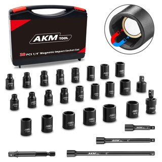 Foto 1 | Foto 1 | Juego De Enchufes Akm Tool Accionamiento Magnético Impacto Magnético De 1/4 Pulgadas 28 Piezas - Venta Internacional.