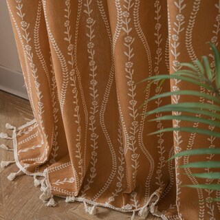 Foto 6 | Foto 6 | Cortinas Enjoybridal Floral 213 Cm De Largo Color Naranja Quemado 2 Paneles - Venta Internacional.