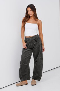 Foto 4 | Foto 4 | Pantalones Vaqueros Corduroy Barrel Liviefent Para Mujer Talle Medio Grises - Venta Internacional.