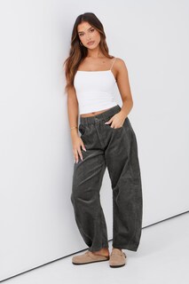 Foto 6 | Foto 6 | Pantalones Vaqueros Corduroy Barrel Liviefent Para Mujer Talle Medio Grises - Venta Internacional.