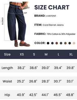 Foto 5 | Foto 5 | Pantalones Lviefent De Pana Para Mujer Pernera Ancha Corte Azul Marino - Venta Internacional.
