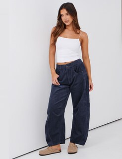 Foto 6 | Foto 6 | Pantalones Lviefent De Pana Para Mujer Pernera Ancha Corte Azul Marino - Venta Internacional.