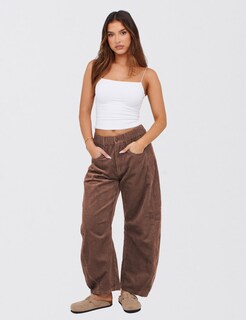Foto 3 | Foto 3 | Pantalones De Pana Seekme Barrel De Cintura Elástica De Cintura Media Para Mujer - Venta Internacional.