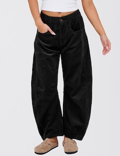 Foto 2 | Foto 2 | Pantalones De Pana Seekme Barrel De Cintura Elástica De Cintura Media Para Mujer - Venta Internacional.
