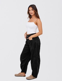 Foto 5 | Foto 5 | Pantalones De Pana Seekme Barrel De Cintura Elástica De Cintura Media Para Mujer - Venta Internacional.
