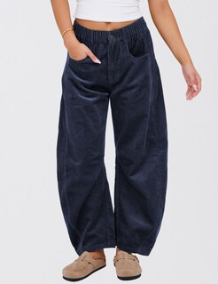 Foto 2 | Foto 2 | Pantalones De Pana Seekme Barrel De Cintura Elástica De Cintura Media Para Mujer - Venta Internacional.