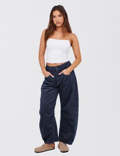 Foto 3 | Foto 3 | Pantalones De Pana Seekme Barrel De Cintura Elástica De Cintura Media Para Mujer - Venta Internacional.