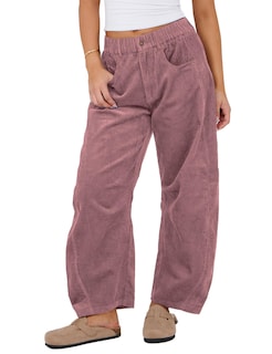 Foto 1 | Foto 1 | Pantalones De Pana Seekme Barrel De Cintura Elástica De Cintura Media Para Mujer - Venta Internacional.