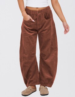 Foto 2 | Foto 2 | Pantalones De Pana Seekme Barrel De Cintura Elástica De Cintura Media Para Mujer - Venta Internacional.