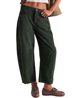 Foto 1 | Foto 1 | Pantalones Vaqueros Lviefent De Pana Para Mujer Color Verde Oscuro Talla Xl - Venta Internacional.