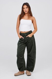 Foto 2 | Foto 2 | Pantalones Vaqueros Lviefent De Pana Para Mujer Color Verde Oscuro Talla Xl - Venta Internacional.