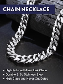 Foto 4 | Foto 4 | Collar Bandmax Cadena Grande Y Gruesa De Acero Inoxidable De 12 Mm De Ancho - Venta Internacional.