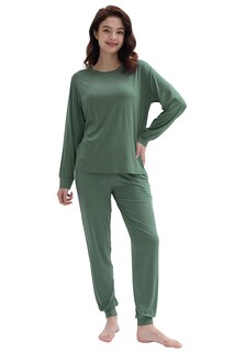 Foto 2 | Foto 2 | Pijama Joyaria Bamboo Viscosa Jogger Lounge Para Mujer Color Oliva - Venta Internacional.