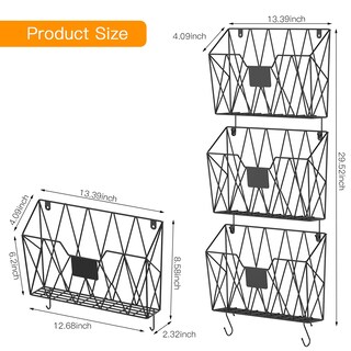 Foto 5 | Foto 5 | Organizador De Archivos De Pared Ybing Para Colgar En Malla  6 Unidades  Color Negro - Venta Internacional.