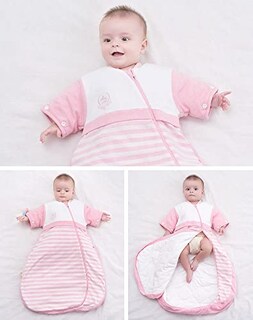 Foto 5 | Foto 5 | Saco De Dormir Ouyun Baby De Algodón Orgánico Rosa 20-42 Cm 20-25 °c - Venta Internacional.