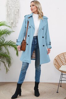 Foto 4 | Foto 4 | Gabardina Betusline Para Mujer Doble Botonadura A Prueba De Viento 2xl - Venta Internacional.