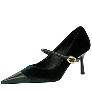 Foto 1 | Foto 1 | Zapatos De Tacón Baobeijiadao Para Mujer Sin Cordones Tacón De Aguja Color Verde - Venta Internacional.