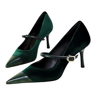 Foto 3 | Foto 3 | Zapatos De Tacón Baobeijiadao Para Mujer Sin Cordones Tacón De Aguja Color Verde - Venta Internacional.
