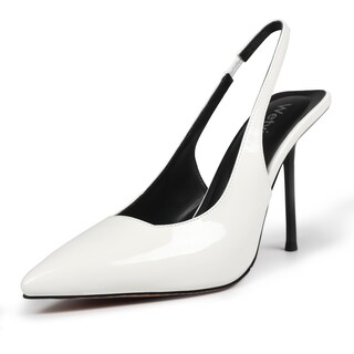 Foto 1 | Foto 1 | Zapatos Wetviro Para Mujer Puntera Puntiaguda Tacones Destalonados Blancos - Venta Internacional.