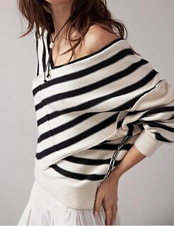 Foto 2 | Foto 2 | Jersey Hyllgud Para Mujer A Rayas Tejido En Bloques De Colores Negro Xs - Venta Internacional.