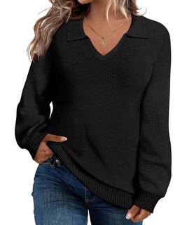Foto 1 | Foto 1 | Jersey Carcos De Punto De Manga Larga Para Mujer 5x Negro Talla Grande - Venta Internacional.