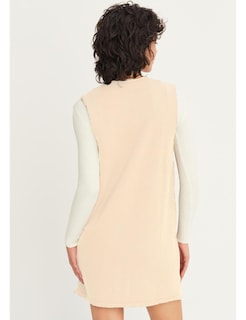 Foto 4 | Foto 4 | Delantal De Punto Con Cuello En V Para Mujer Suéter Chaleco Cuello En V Color Beige - Venta Internacional.