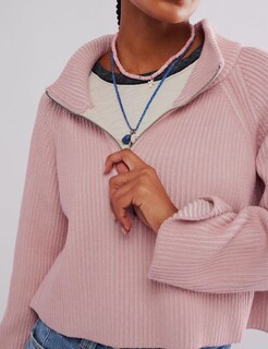 Foto 4 | Foto 4 | Jersey Tbetne De Punto Con Media Cremallera Para Mujer  Color Rosa  Talla M - Venta Internacional.