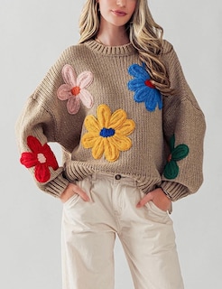 Foto 3 | Foto 3 | Jersey Aedceal De Punto Floral Para Mujer Talla L - Venta Internacional.