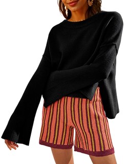 Foto 1 | Foto 1 | Jersey Taqcux Ligero Con Cuello Redondo Y Manga Acampanada Para Mujer - Venta Internacional.