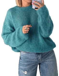 Foto 1 | Foto 1 | Jersey Antnation Soft Fuzzy Knit Oversized Verde Para Mujer - Venta Internacional.