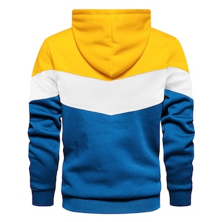 Foto 3 | Foto 3 | Sudadera Con Capucha Gesean Para Hombre Raglán En Contraste Manga Larga Color Amarillo Xxl - Venta Internacional.