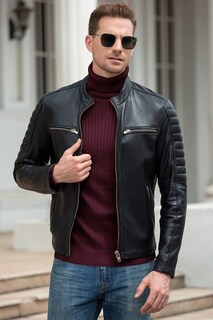 Foto 3 | Foto 3 | Jersey Qzh.duao Para Hombre Casual Ajustado Cuello Alto Rojo Vino - Venta Internacional.