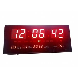Foto 1 | Foto 1 | Reloj Mural Digital Led Con Alarma De Temperatura De 36 Cm X 15 Cm - Venta Internacional.