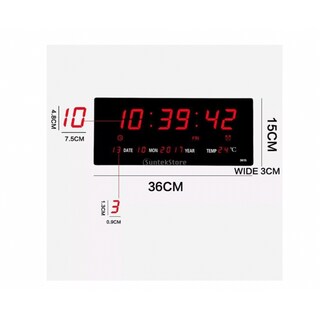 Foto 3 | Foto 3 | Reloj Mural Digital Led Con Alarma De Temperatura De 36 Cm X 15 Cm - Venta Internacional.