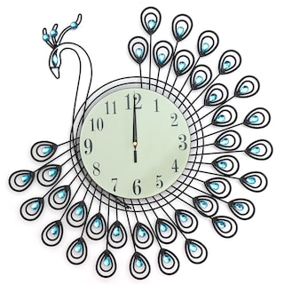 Foto 4 | Foto 4 | Reloj De Pared Diy 3d Creativo Con Forma De Pavo Real Metal Brillante 54 X 54 Cm - Venta Internacional.