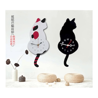 Foto 6 | Foto 6 | Reloj De Pared Con Dibujos Animados De M. Kling En Acrílico Con Forma De Gato Con Cola Meneante - Venta Internacional.